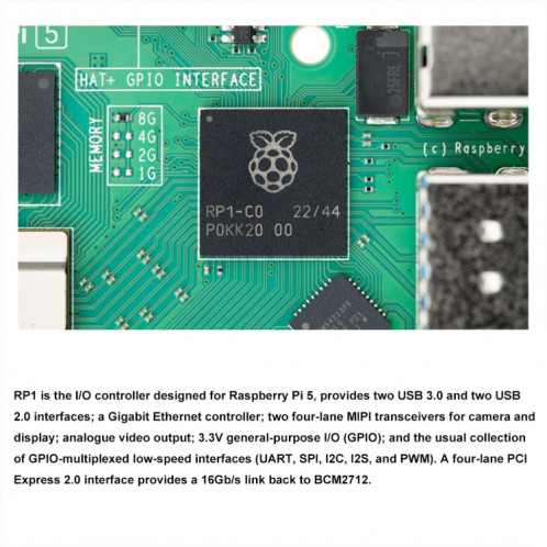 Carte de développement Waveshare pour processeur Raspberry Pi 5 2,4 GHz Quad-Core BCM2712, spécifications : 8 Go SW06031268-09